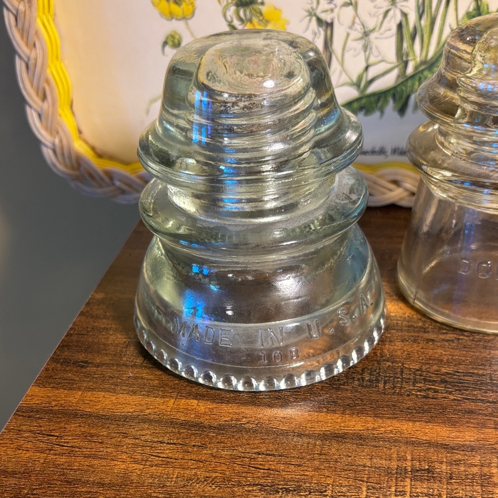 Vintage Glass Insulator”Hemingray blue”